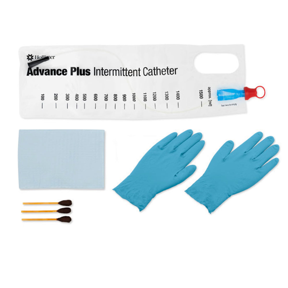 McKesson Hollister Advance Plus™ Touch Free Intermittent Catheter Kit Coude Tip 16Fr, 16"