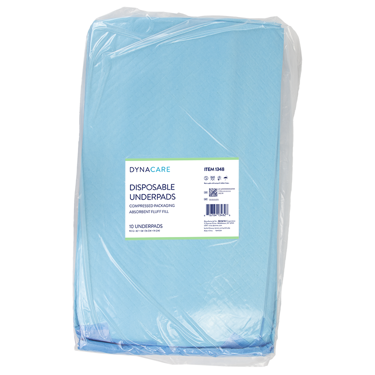 Dynarex Disposable Underpads w/ Polymer 30" x 36" (90g) with Polymer