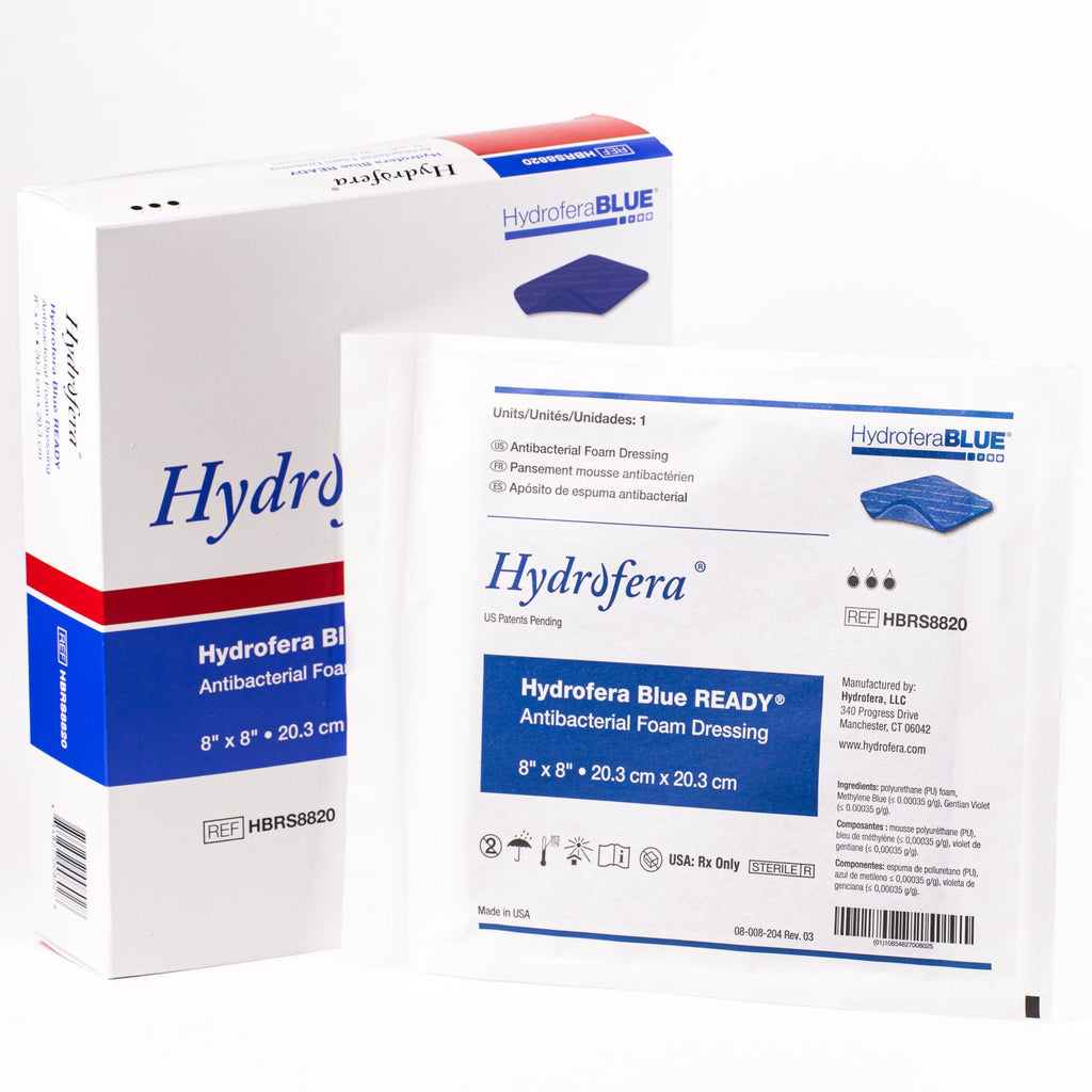 Cardinal Health Hydrofera Blue Foam Dressing 8"x8"