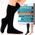 Zippered Knee High Compression Stockings 15-20mmHg
