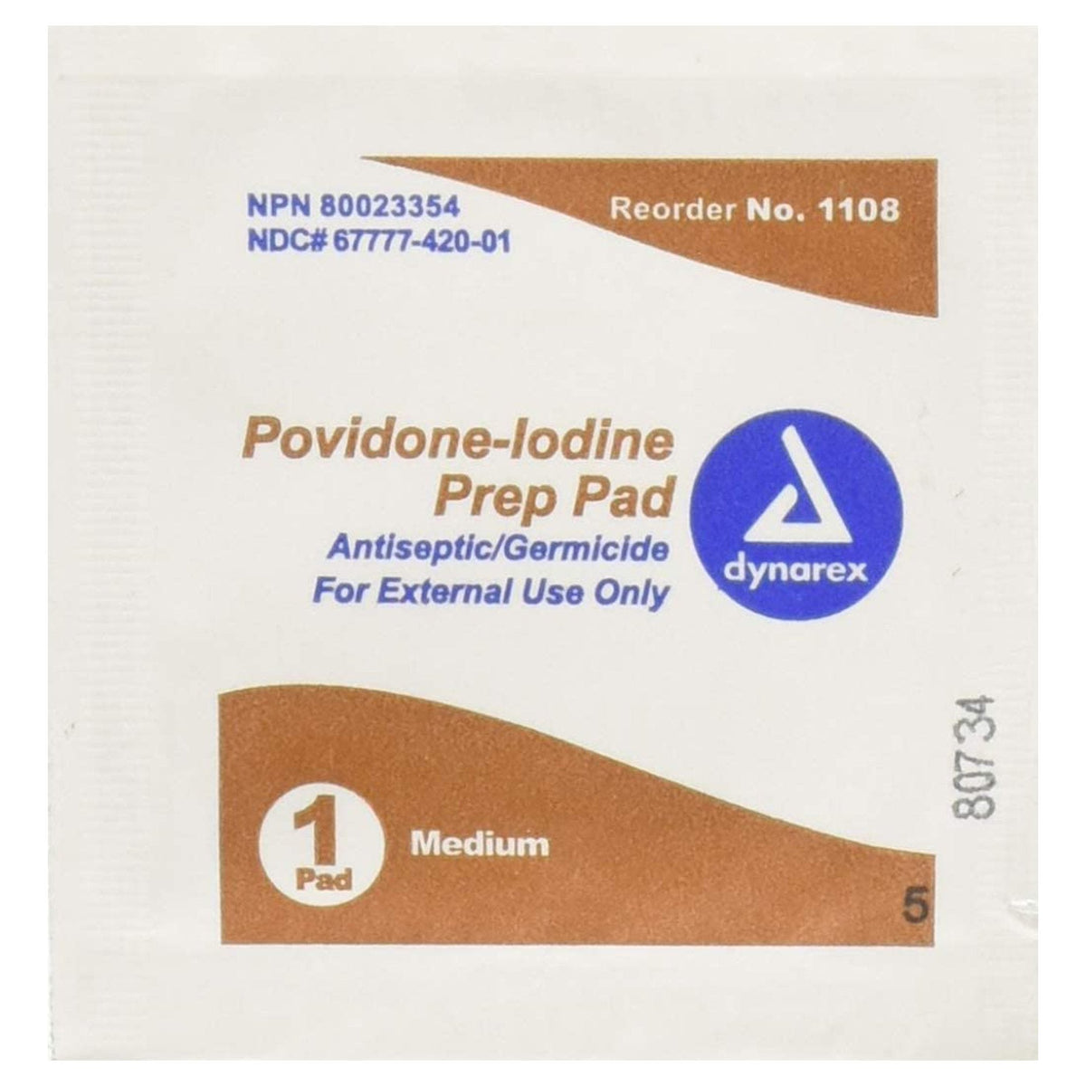 Dynarex Povidone Iodine Prep Pads, 10% strength