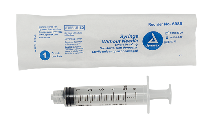 Dynarex Syringe without Needle, Sterile, Luer Lock.