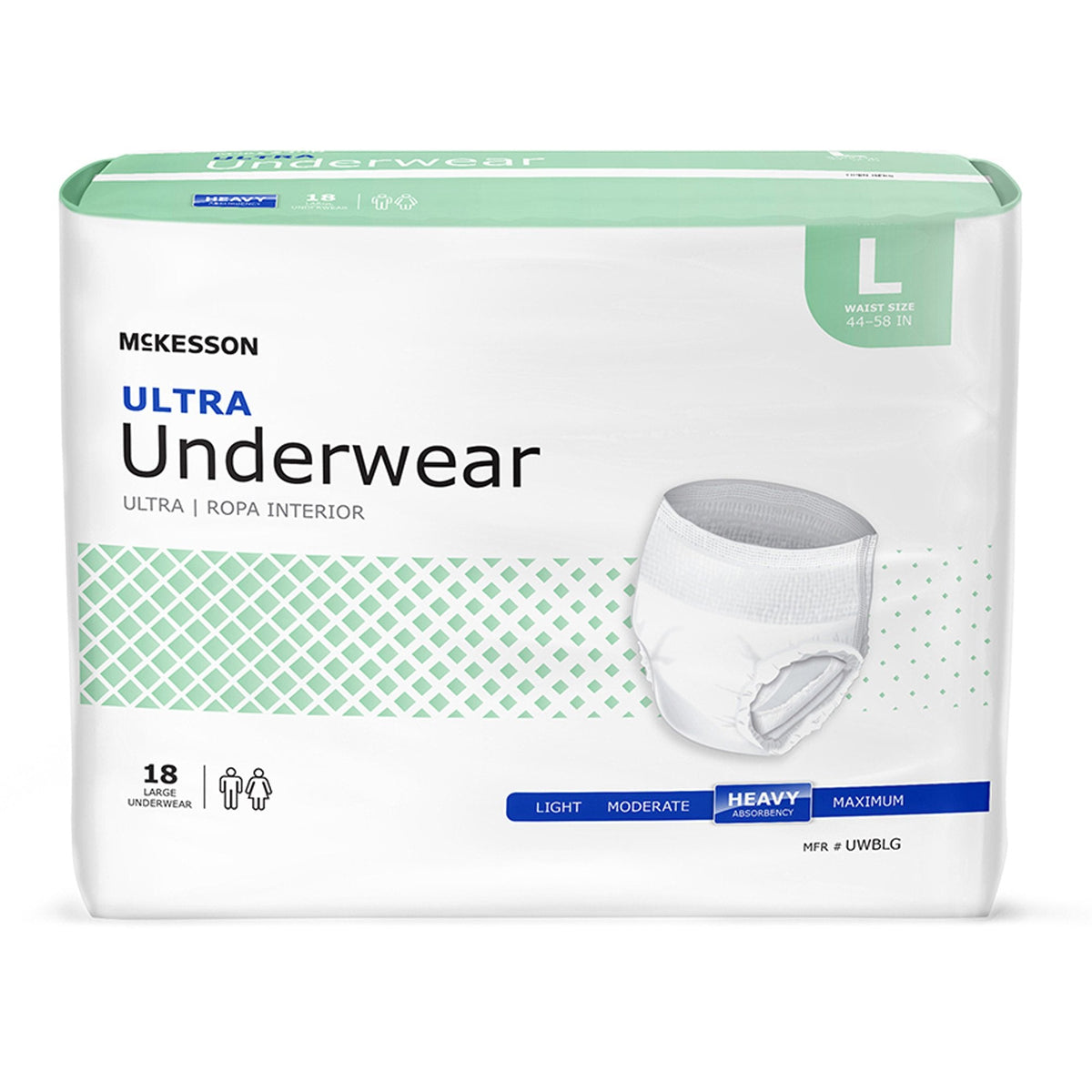 McKesson Incontinence Underwear, Unisex Adult, Pull On with Tear Away Seams, Disposable, Heavy Absorbency