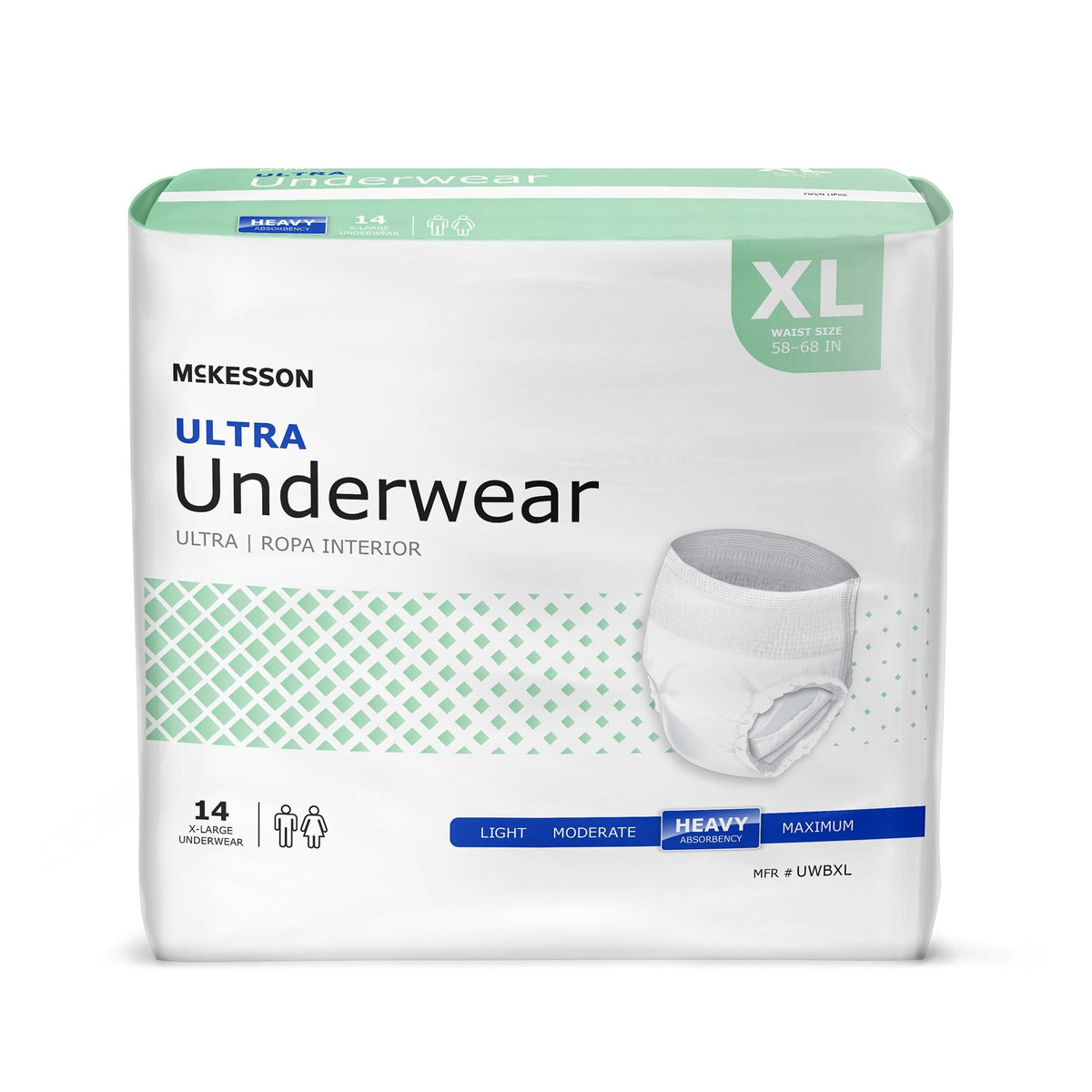 McKesson Incontinence Underwear, Unisex Adult, Pull On with Tear Away Seams, Disposable, Heavy Absorbency