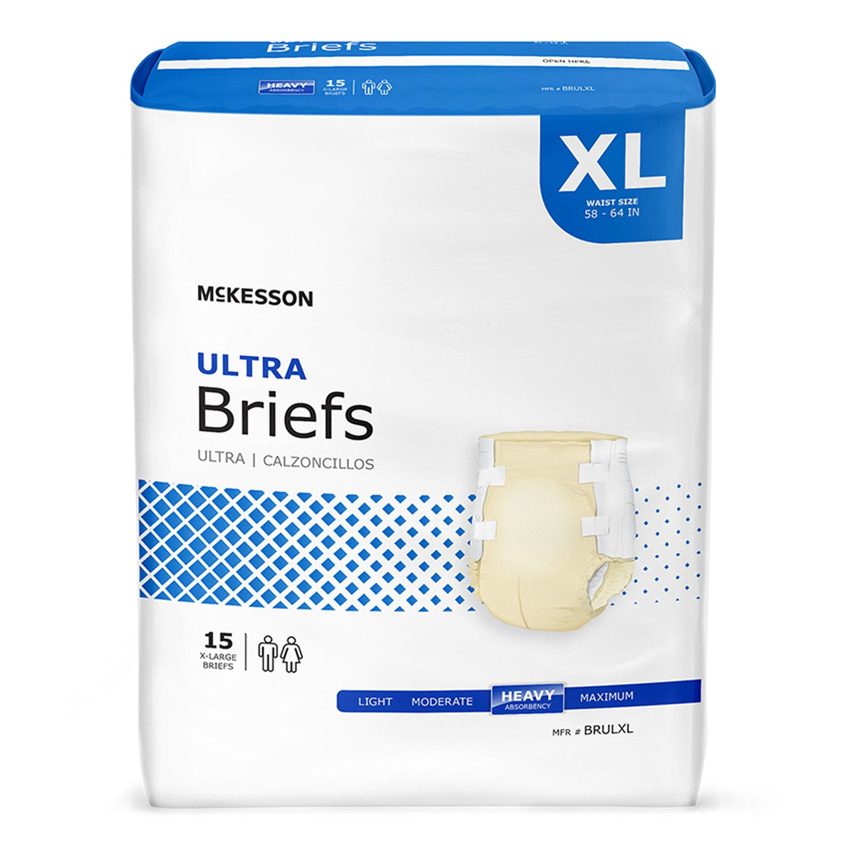 McKesson Incontinence Brief, Unisex Adult, Disposable, Heavy Absorbency