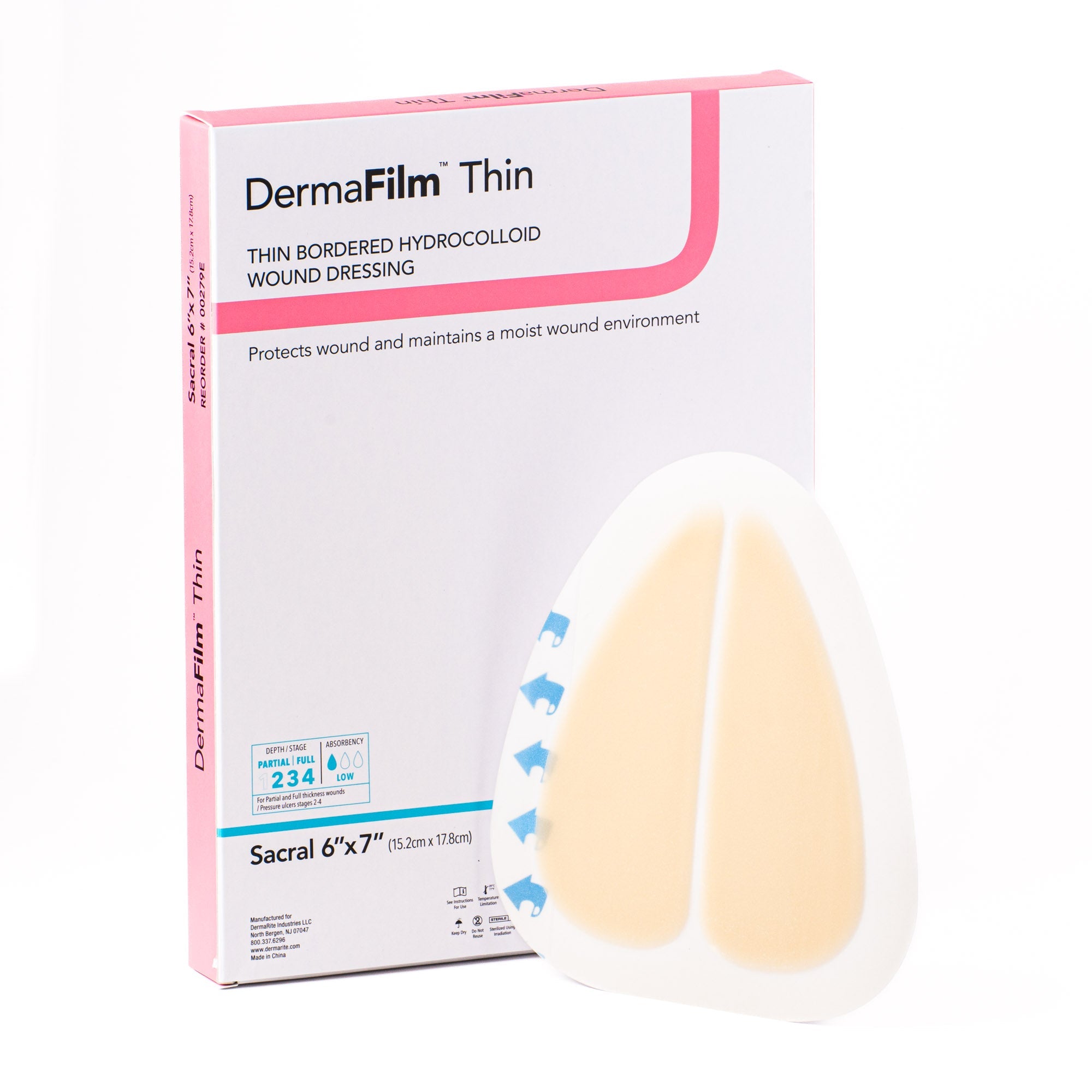 Cardinal Health Hydrocolloid Dressing, Sacral, 6"x7"