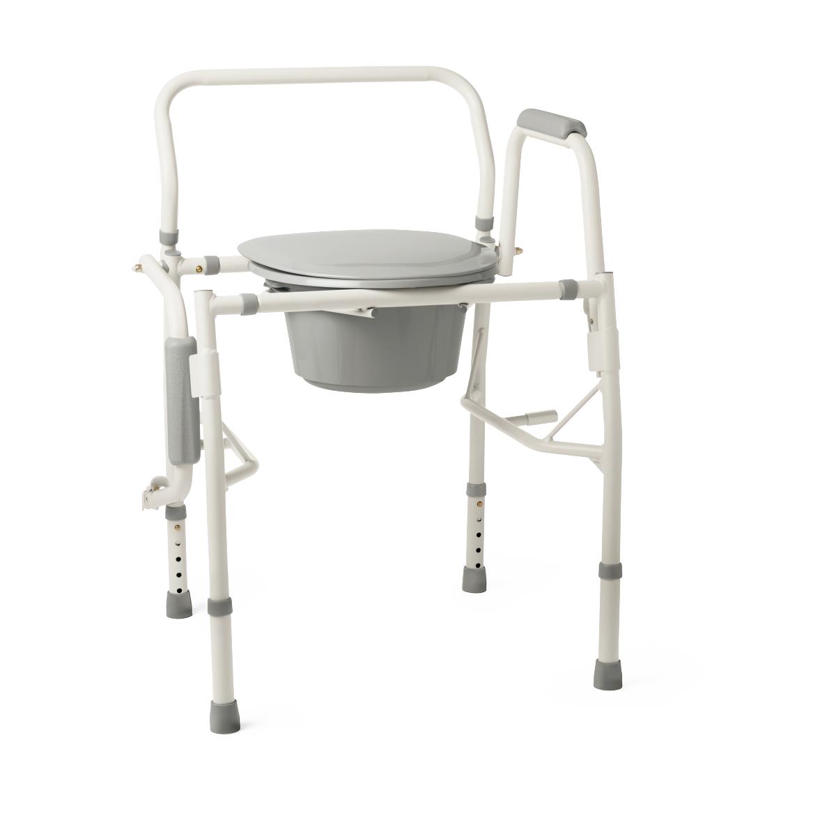 Medline Commode, Steel Drop-Arm, 350 lb. Weight Capacity