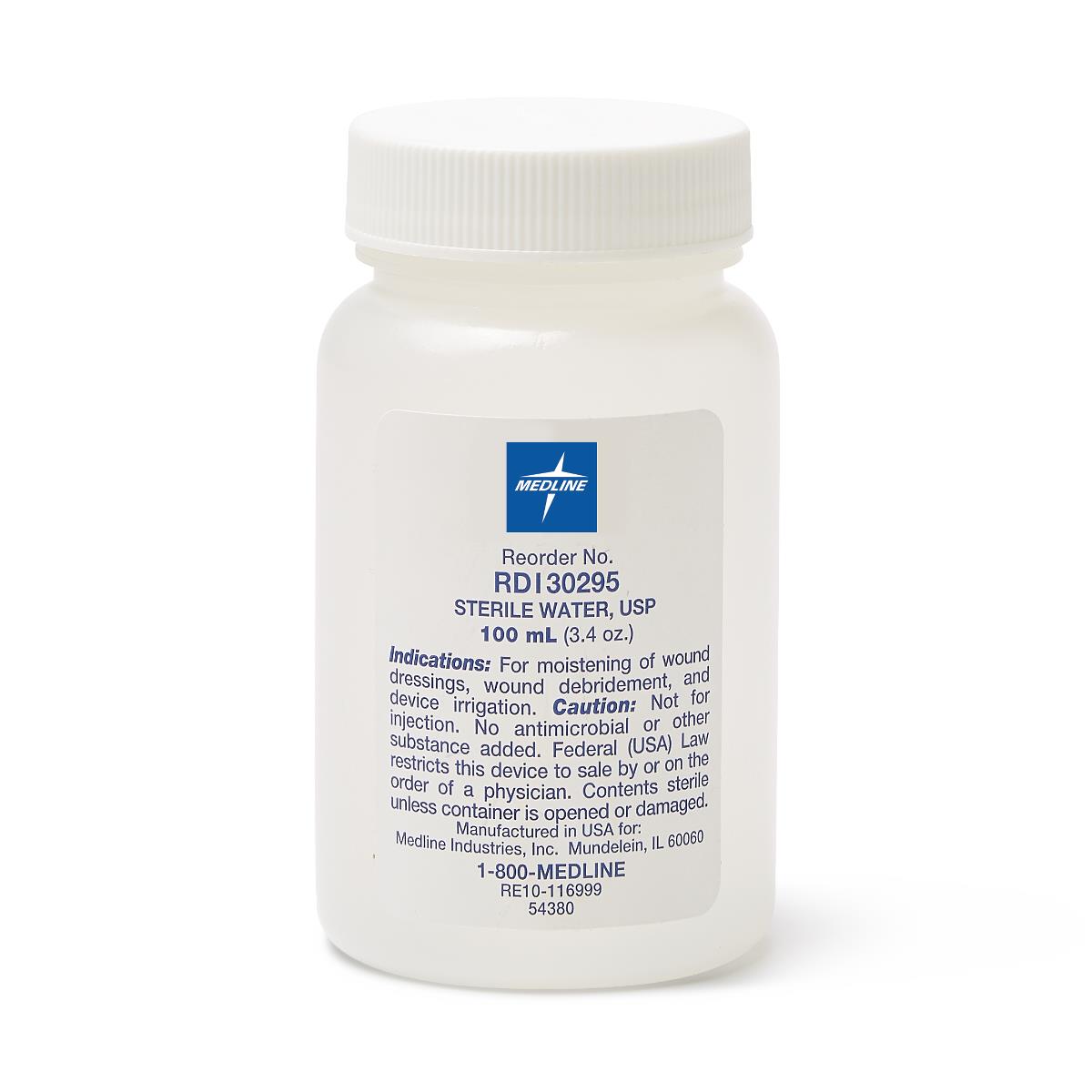 Medline Sterile Water for Irrigation, USP, 100 mL Bottle