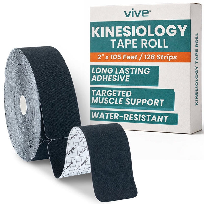 Kinesiology Tape Pre-Cut 2''x16.4' Black