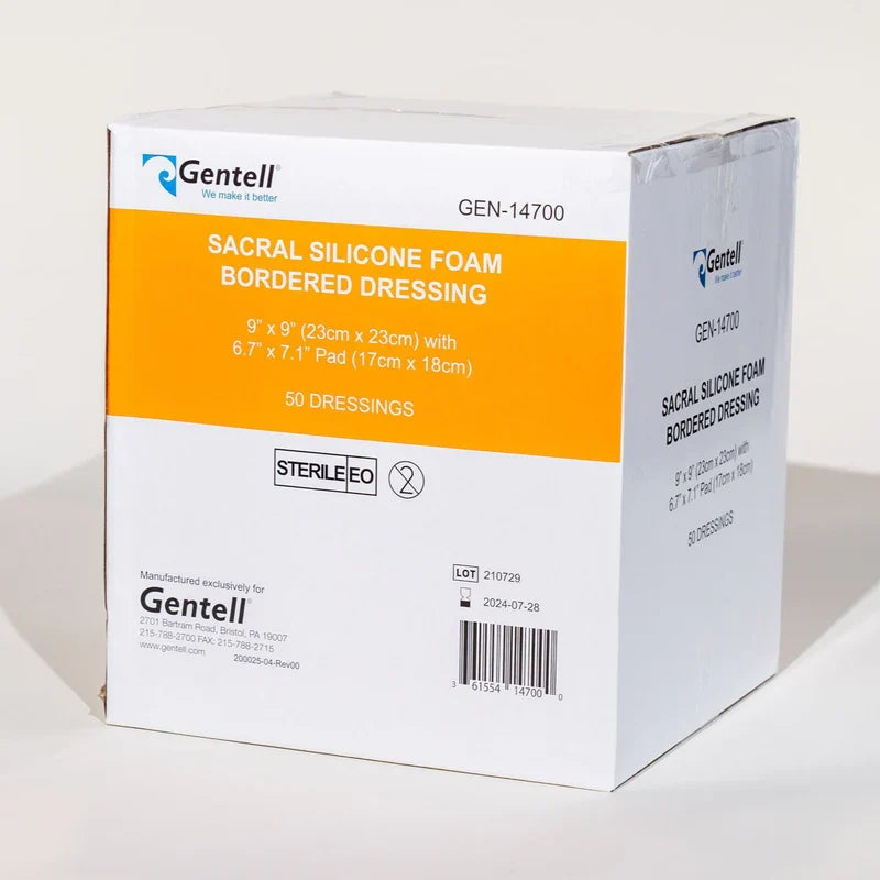 MedPlus Bordered Silicone Foam Sacral Dressing, 9" x 9"